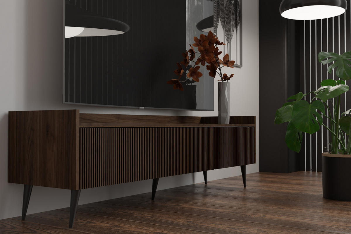 TV-LOWBOARD DALIA 05 180 / 45 / 41 cm in Walnuss - Walnussfarben, Holzwerkstoff (180/45/41cm) - Deine Möbel 24