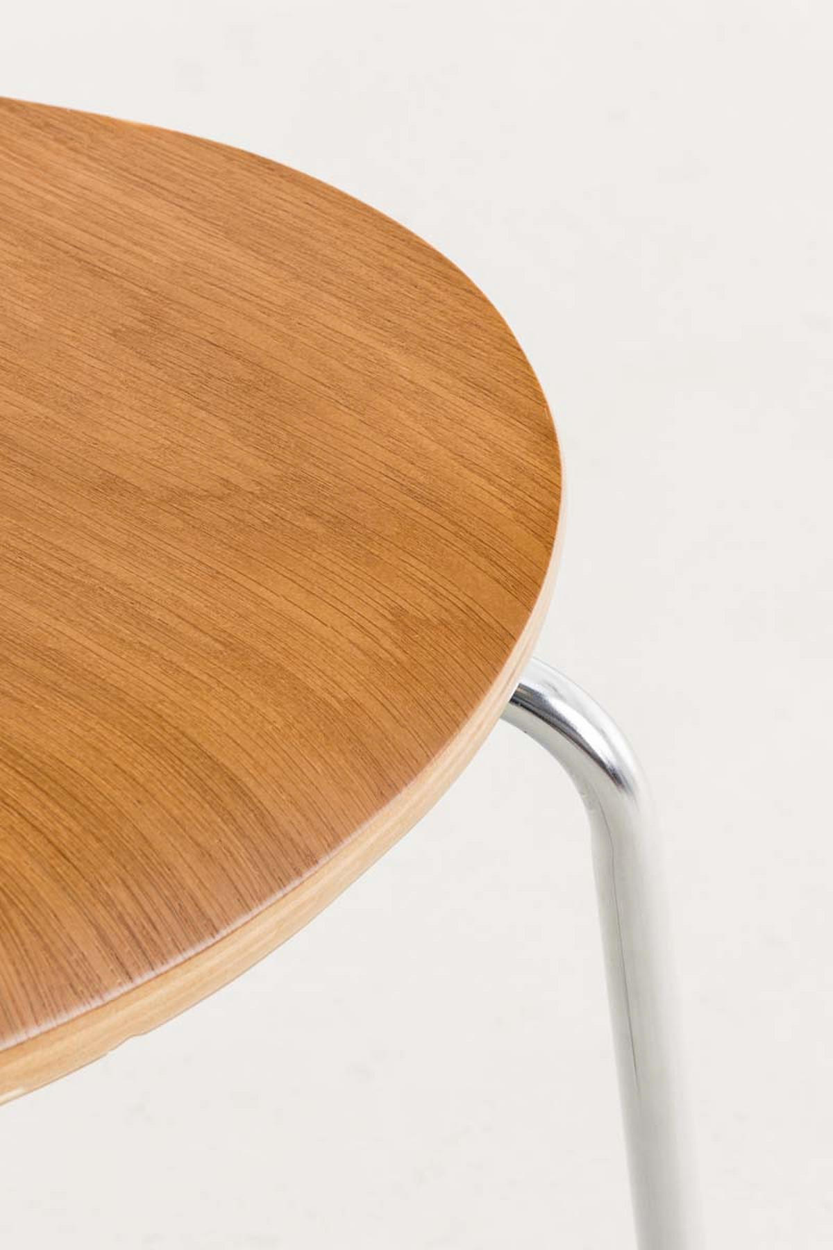 BESUCHERSTUHL Calisso mit Holzsitz und Metallgestell, Farbe: Eiche - Chromfarben/Eichefarben, Holz/Metall (42/85/47cm) - TPFLiving