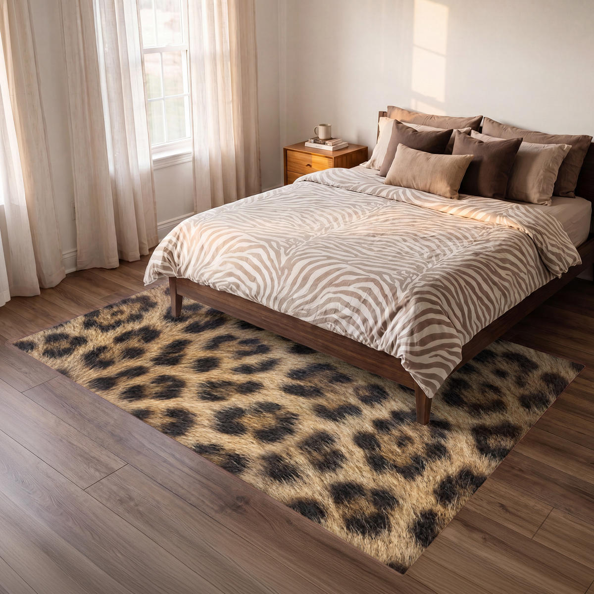 KOBERCE - Leopard - Kabát - Klasický - Hnedý - 230x150 cm - hnedá, textil/plast (230/0.4cm) - OnlyWow