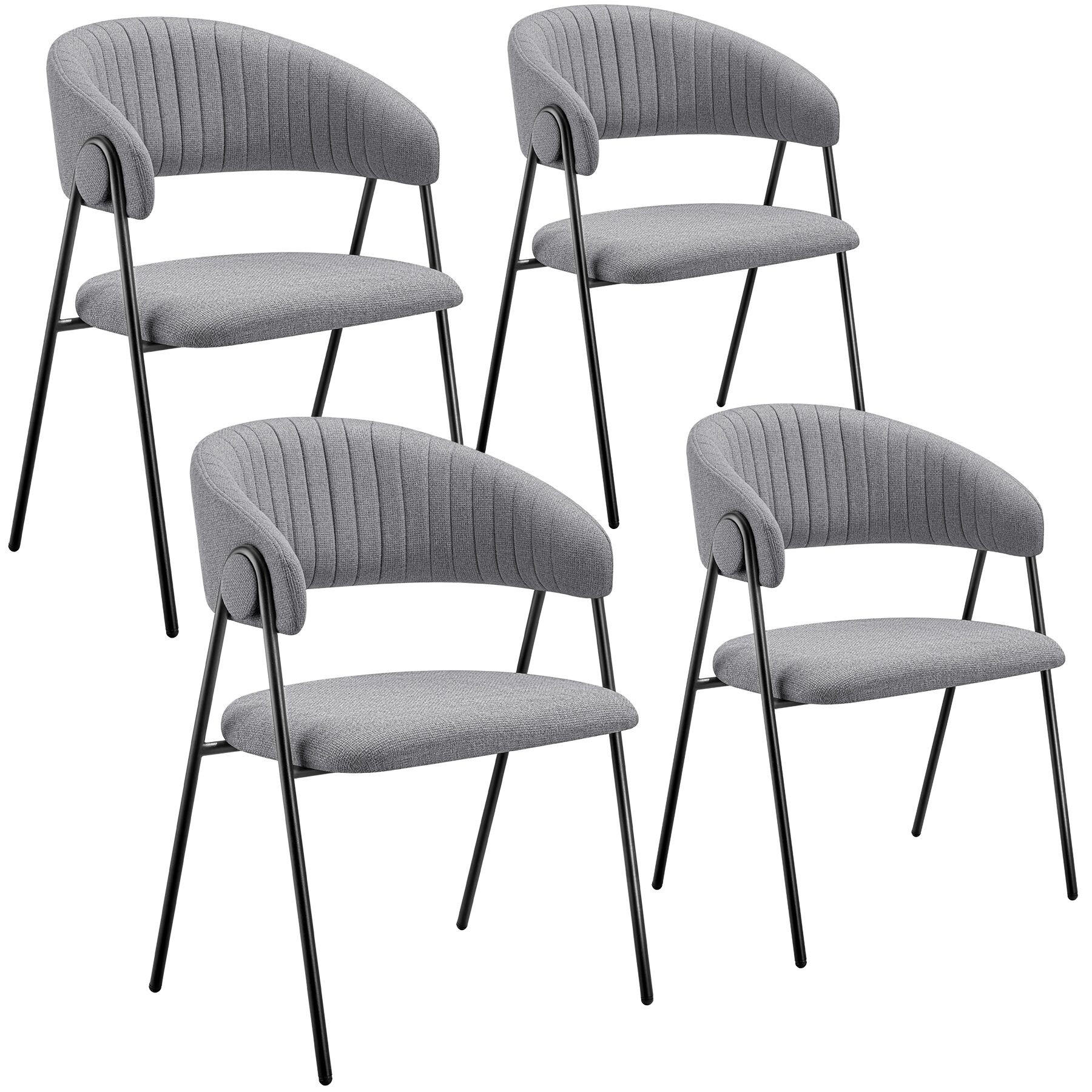 ARMLEHNSTUHL 4er Set Bedano 60 x 58 x 85 cm grau - Grau, Kunststoff (60/85/58cm) - tectake