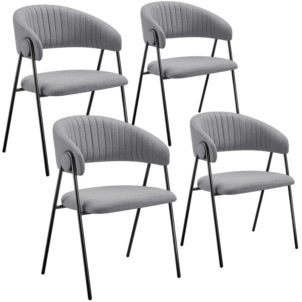 ARMLEHNSTUHL 4er Set Bedano 60 x 58 x 85 cm grau - Grau, Kunststoff (60/85/58cm) - tectake