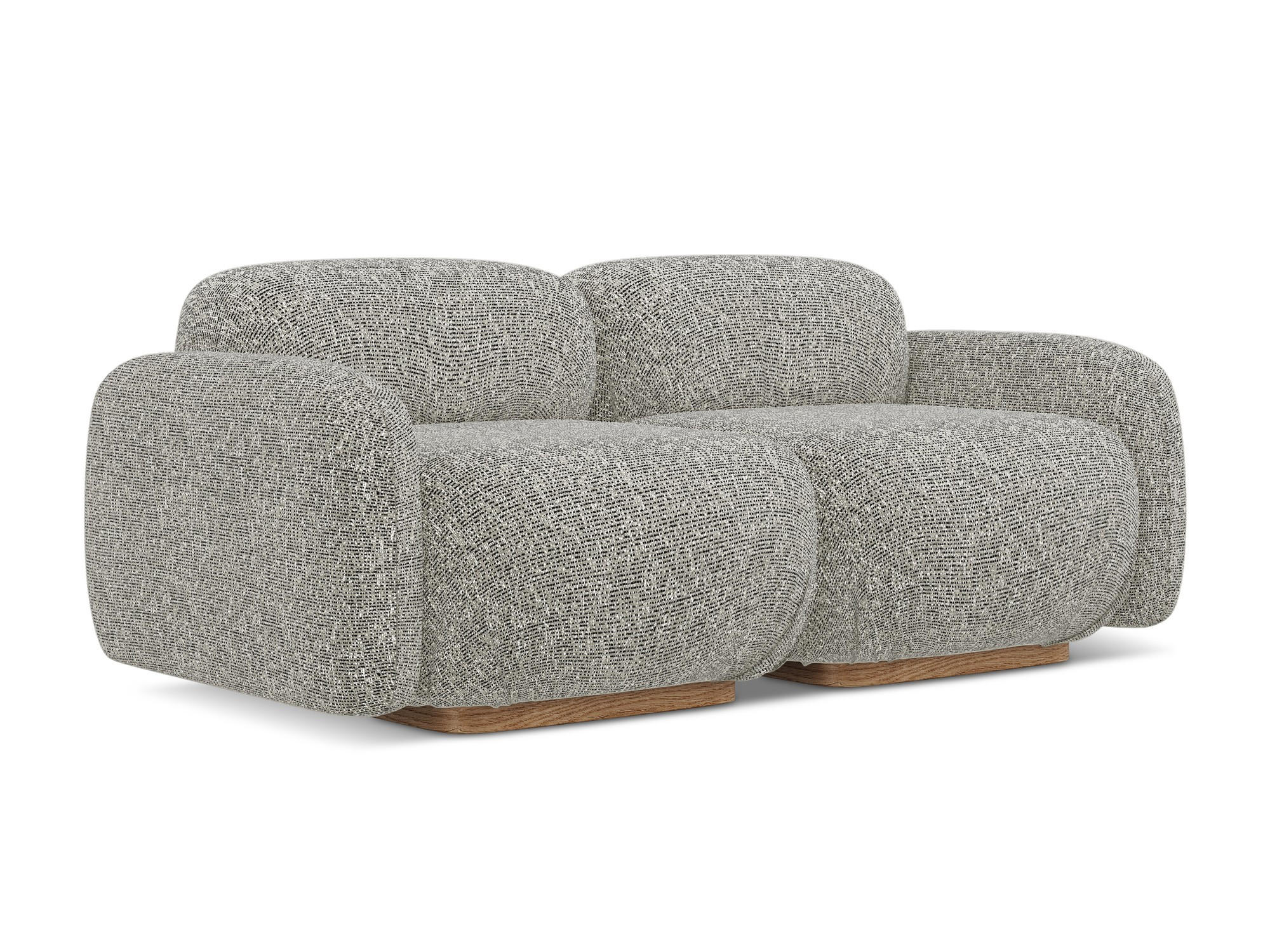 3-SITZER SOFA Strukturstoff Stoff Beige - Beige/Braun, Holz/Textil (190/73/95cm) - Makamii