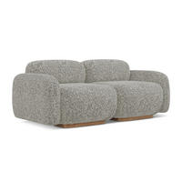 3-SITZER SOFA Strukturstoff Stoff Beige - Beige/Braun, Holz/Textil (190/73/95cm) - Makamii