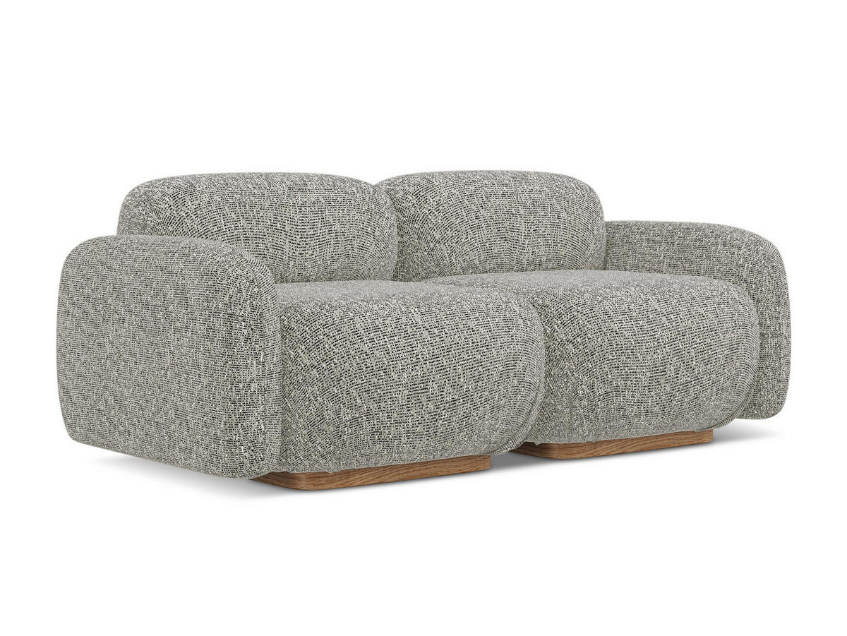 3-SITZER SOFA Strukturstoff Stoff Beige - Beige/Braun, Holz/Textil (190/73/95cm) - Makamii