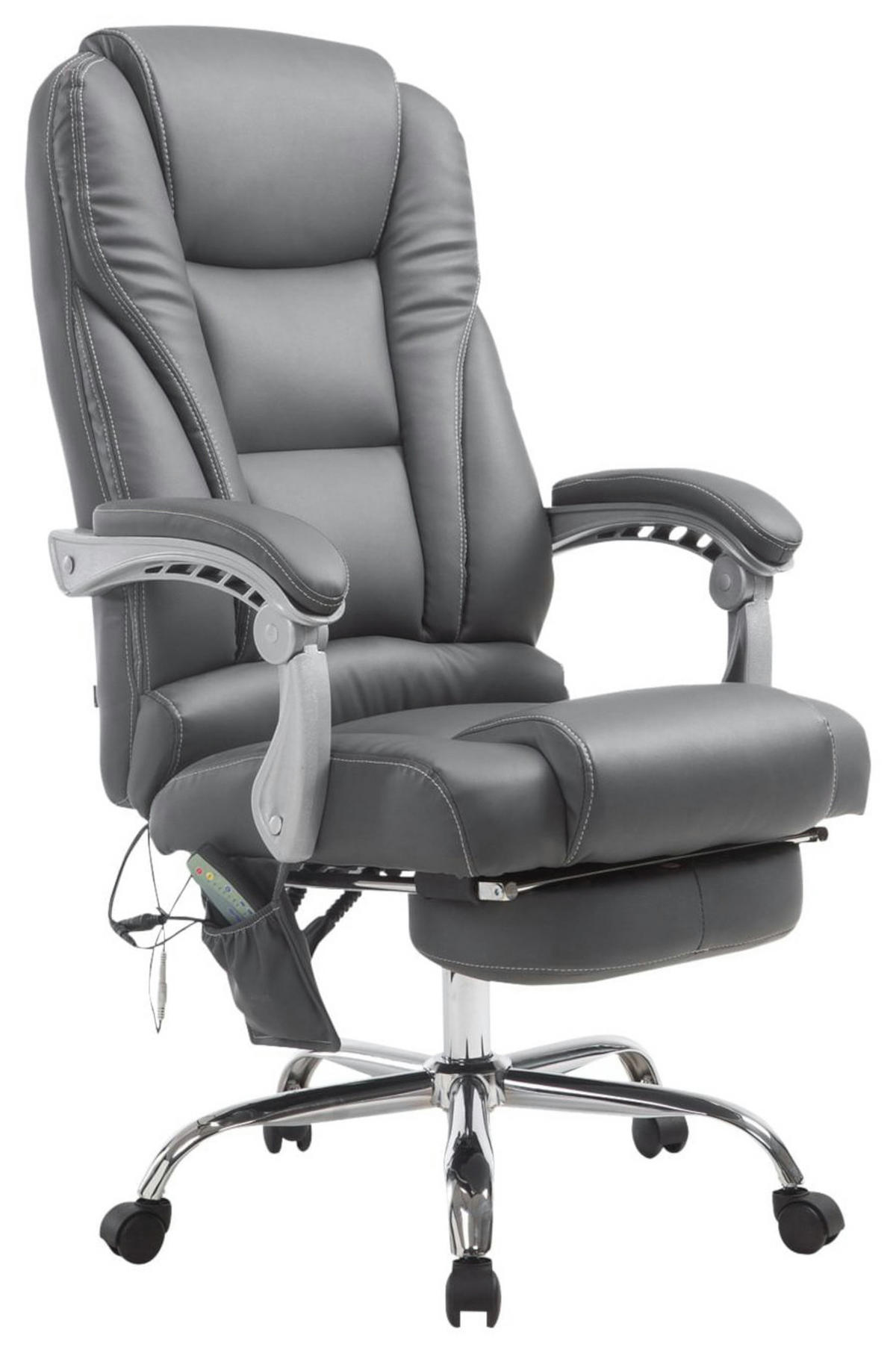 CHEFSESSEL Lederlook grau - Grau, Textil/Metall (68/118/64cm) - CLP