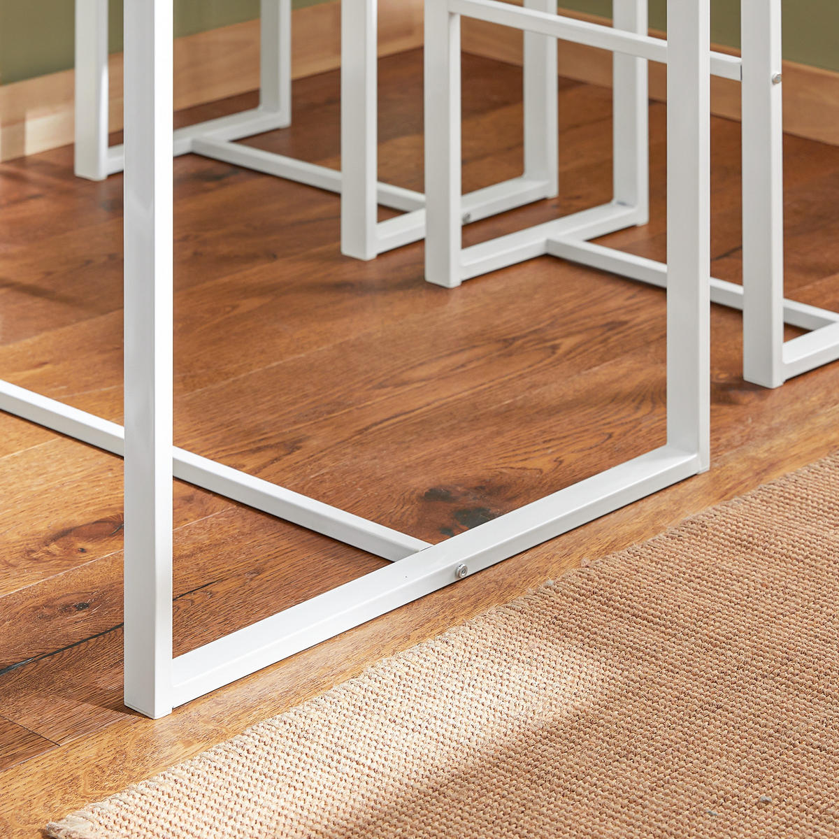 BARTISCH + 2 x BARHOCKER - Weiß, Holzwerkstoff (100/96/60cm) - SoBuy