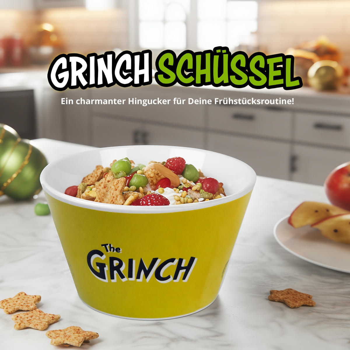 MÜSLISCHALE The Grinch Grün 500 ml - Grün, Keramik (14cm) - United Labels