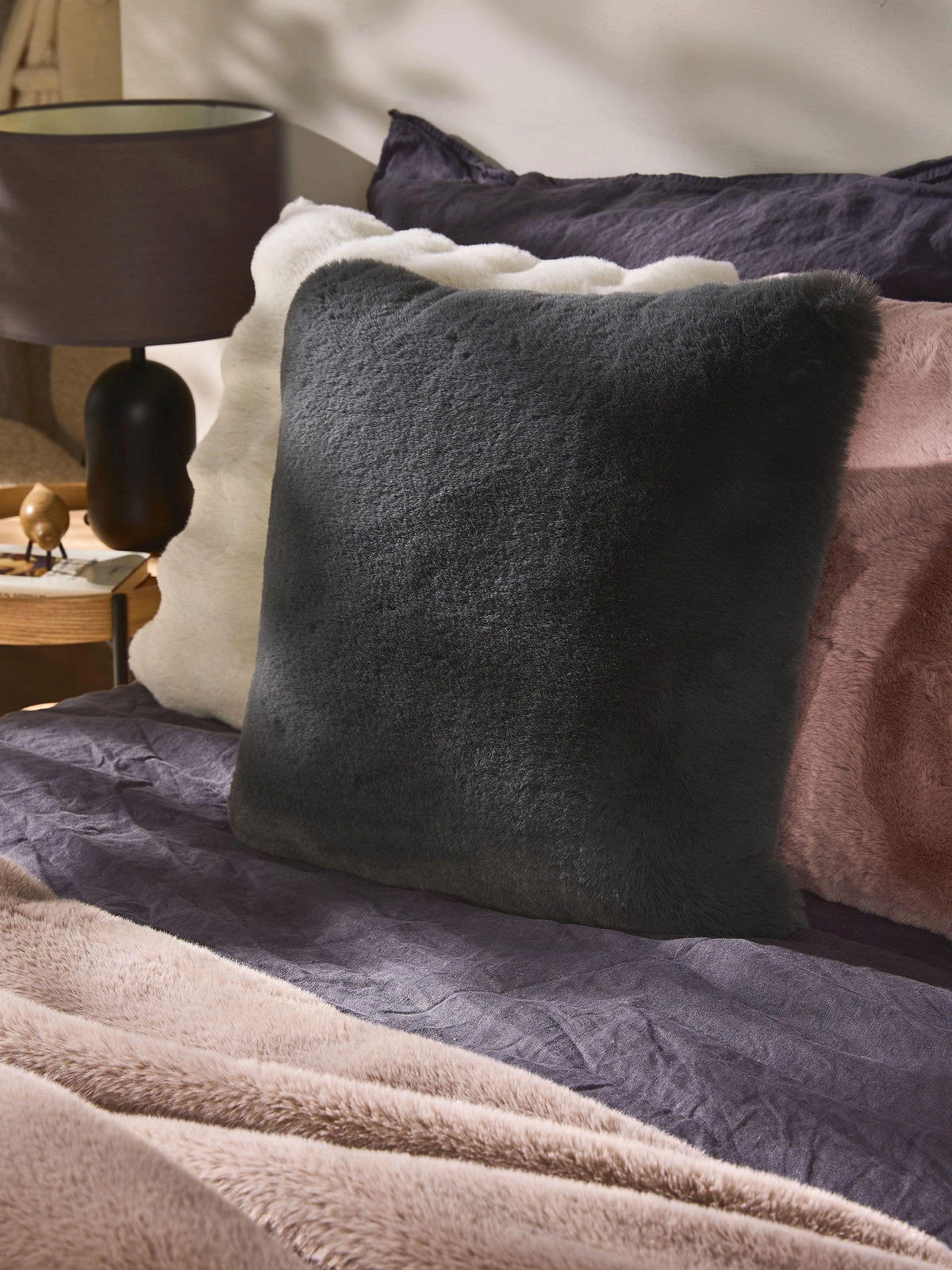 KISSENBEZUG Dave Anthrazit 45x45 cm - Anthrazit, Textil (45/45cm) - benuta Nest