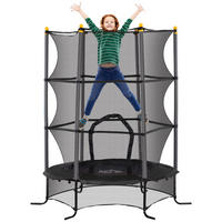 KINDERTRAMPOLIN - Schwarz, Kunststoff/Metall (163/163cm) - HOMCOM