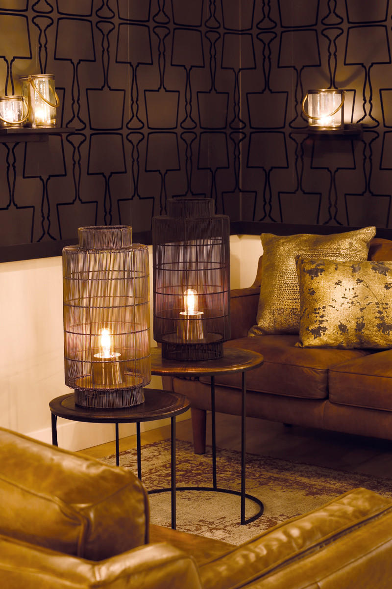 TISCHLAMPE Gruaro Bronze Ø24/52 cm - Bronzefarben, Metall (24/24/52cm) - Light & Living