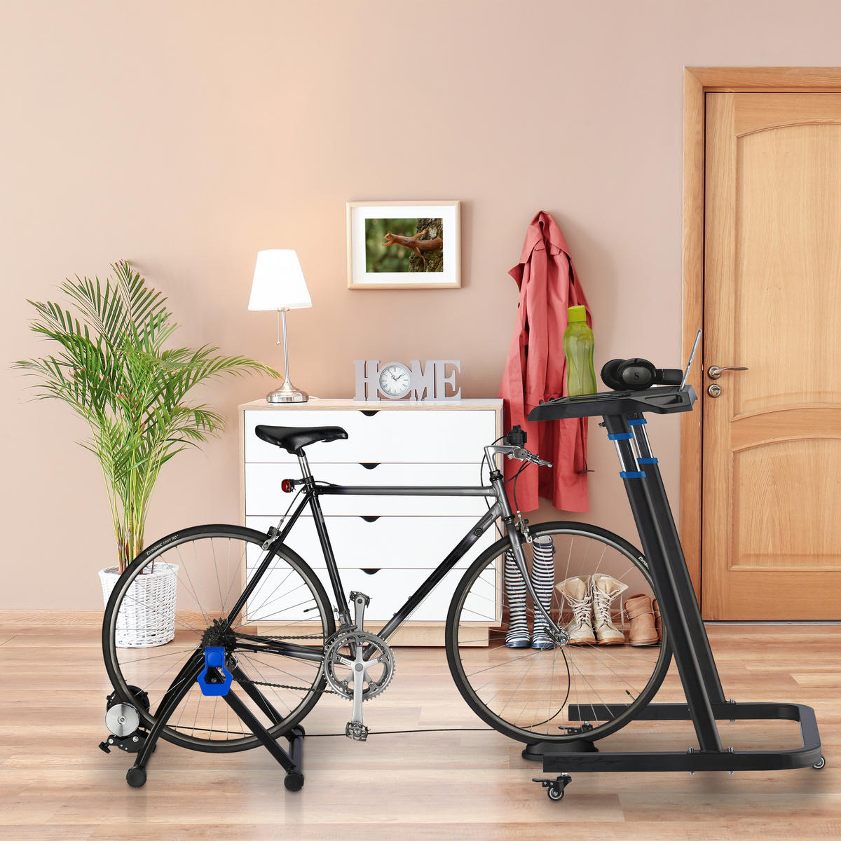 MULTIFUNKČNÝ pult - čierna, kov/plast (64.5/73.5/125cm) - Relaxdays