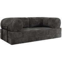 TROJMIESTNA POHOVKA ORSETTO - Sivá Manšester - čierna/sivá, kov/textil (200/70/100cm) - MKS