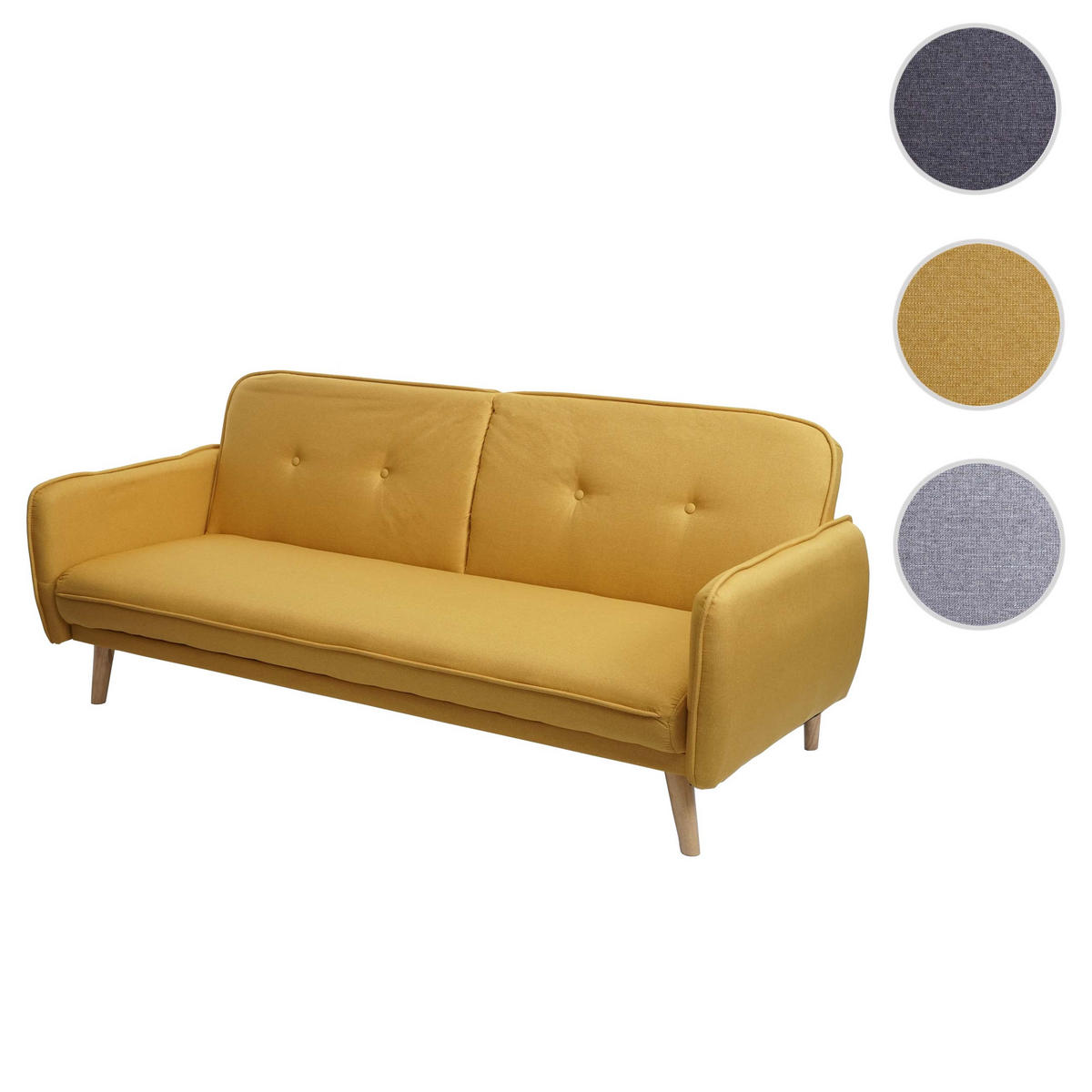SCHLAFSOFA Gelb - Gelb, Textil (185/78/85cm) - MCW