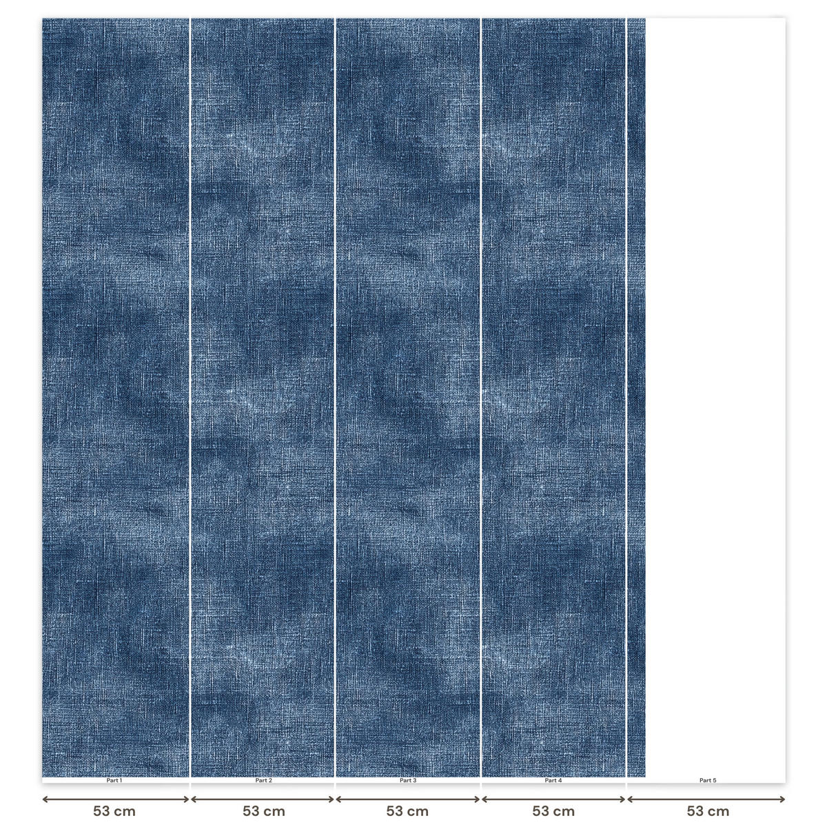 TAPETE - Leinen - Textur - Muster - Denim - Rustikal - 220x260 cm - Blau, Papier (220/260cm) - OnlyWow