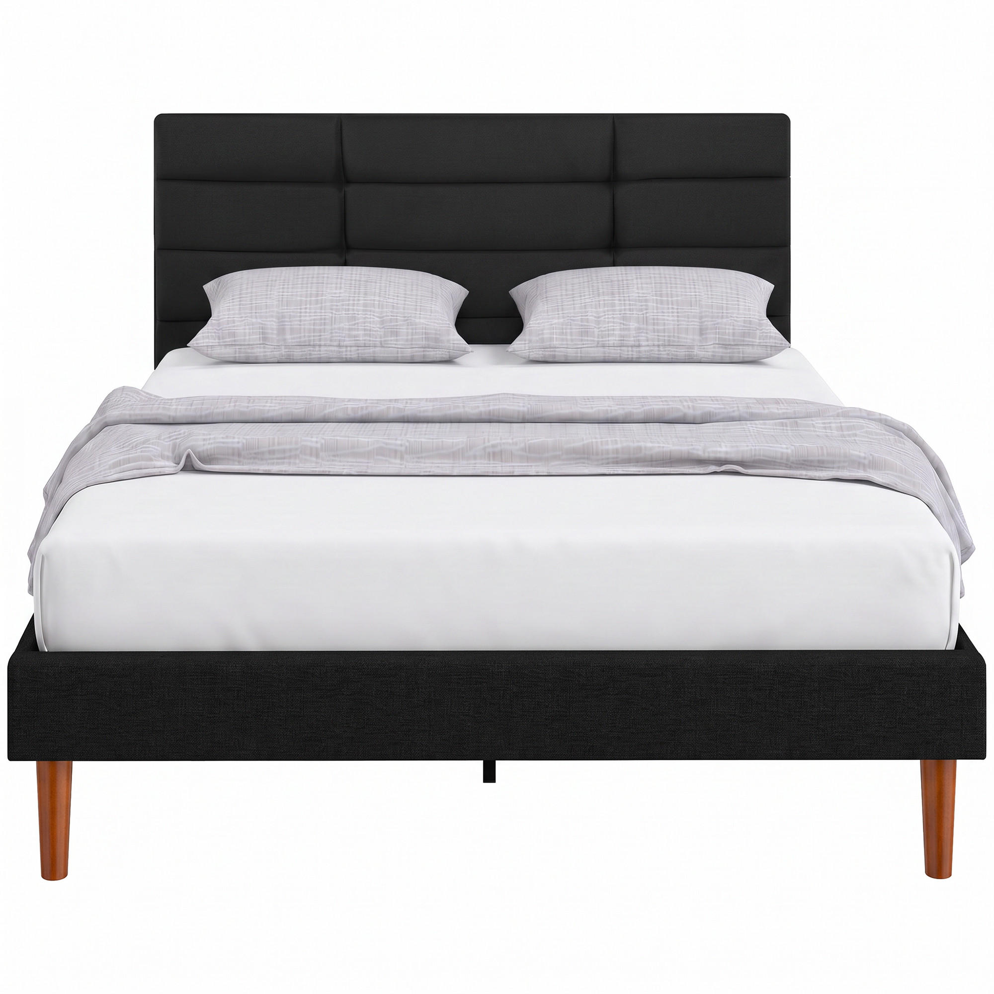 BETT Schwarz 207/141/86 cm - Schwarz, Holz - PANGIVO