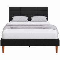 BETT Schwarz 207/141/86 cm - Schwarz, Holz - PANGIVO