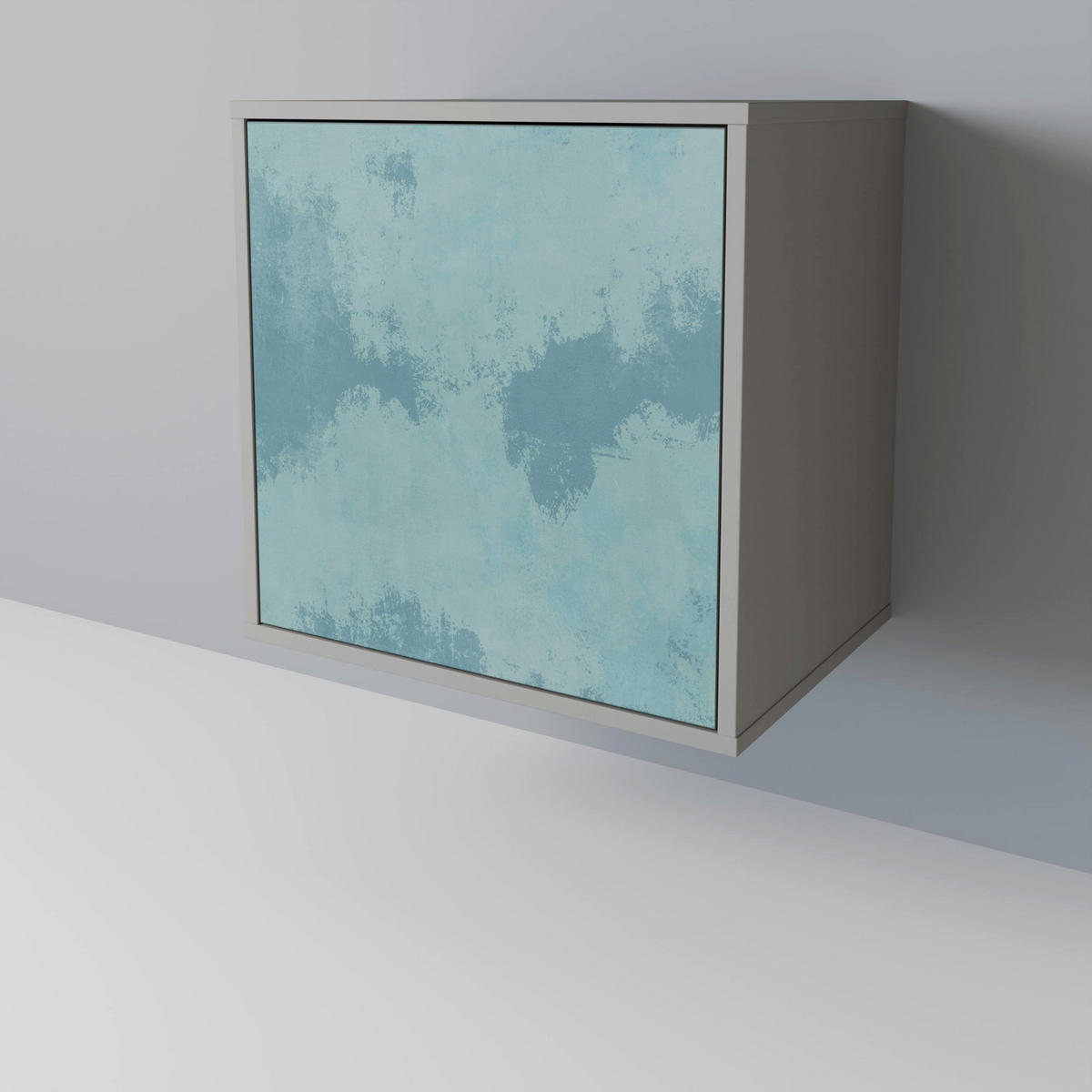 SIDEBOARD SKY WASH, Grau, 57,5x42x70,5 cm, Schwarze Metall-Sternfüße - Multicolor/Schwarz, Holzwerkstoff/Metall (57.5/70.5/42cm) - SpaceRebels