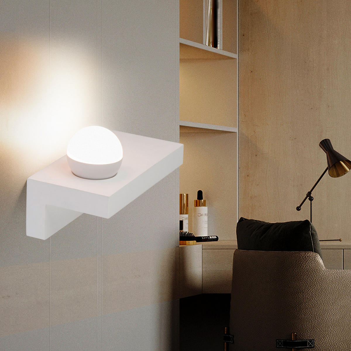 LED WANDLEUCHTE Christine Metall Weiß - Weiß, Metall (30/17.5/15cm) - Globo Lighting