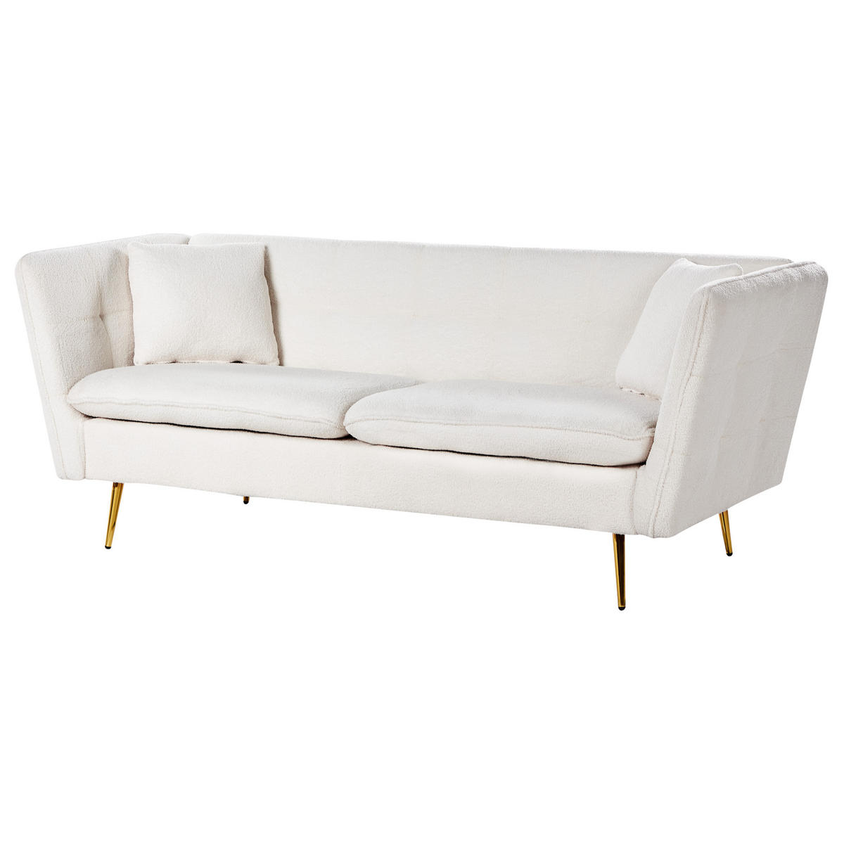 POHOVKA 3-místná Bouclé Krémově bílá Frederica - krémová, textil (200/77/80cm) - Beliani