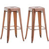 BARHOCKER 2er Set Metall kupfer - Kupferfarben, Metall (43/76/43cm) - CLP