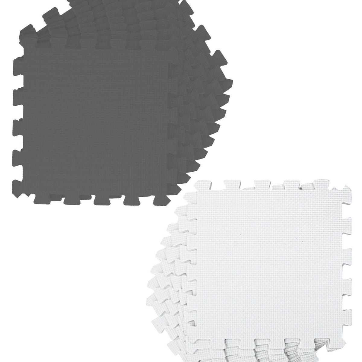 PUZZLEMATTE Uni Weiß Grau EVA-031 9 Teile - Grau, Kunststoff (30/30cm) - Littletom