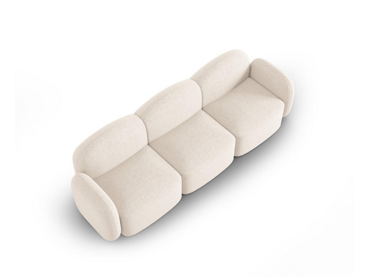 SOFA Blair aus Chenille-Stoff beige clair melange 3 Sitzplätze - Beige, Textil (87/80/272cm) - Micadoni