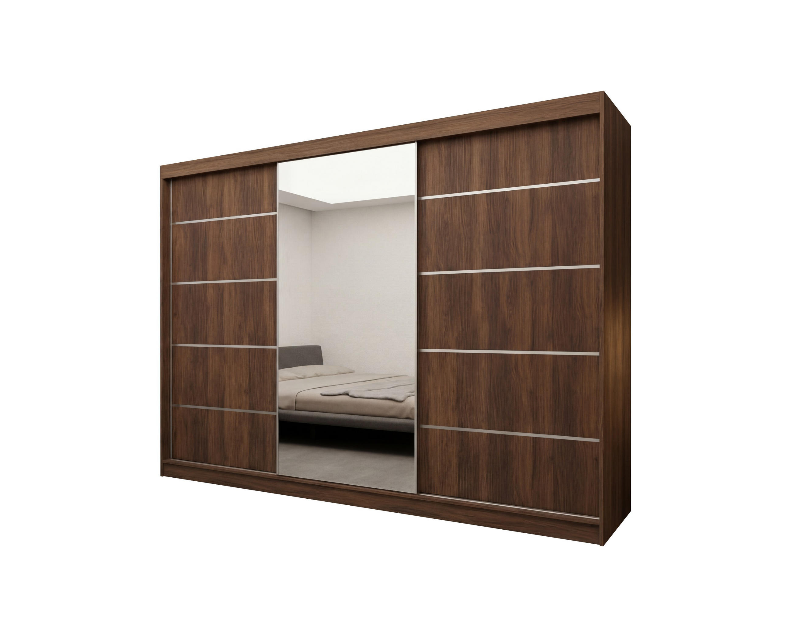 Margaret Hadas24 Schwebetürenschrank Dunkelbraun 240x216x61 cm