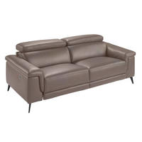 SOFA 3-sitzer ledersofa nerz 215/103/99 cm - Taupe/Schwarz, Leder (215/99/103cm) - ANGEL CERDA