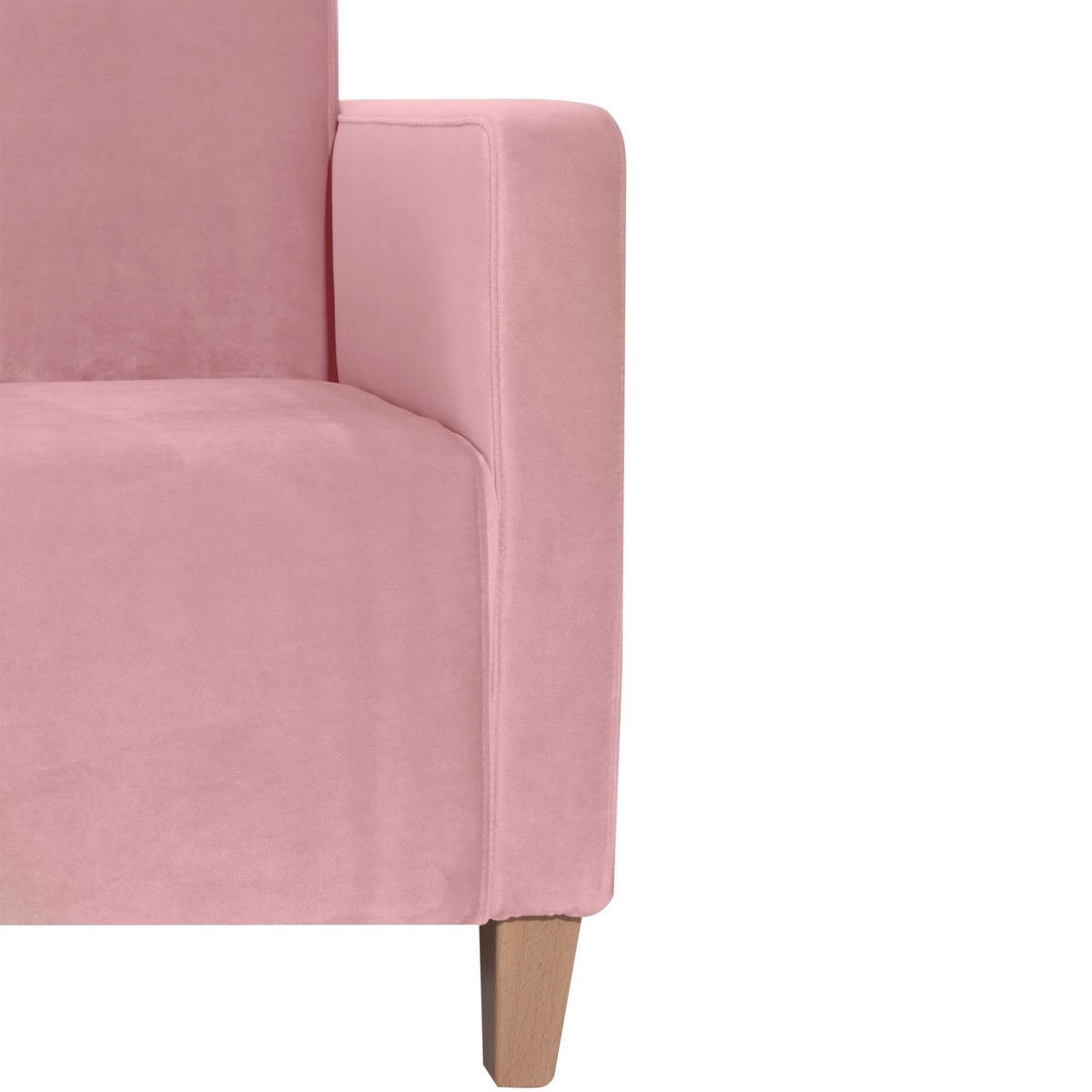 SESSEL Karol Bezug Samtvelours Buche natur / rosé - Rosa, Kunststoff (71/81/70cm) - 58aufmkessel