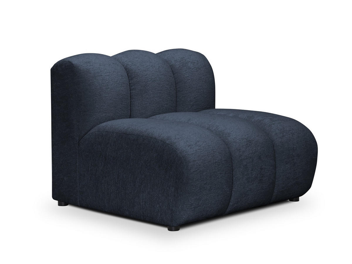 SOFAELEMENT Chenille Stoff Blau - Blau/Schwarz, Holzwerkstoff/Kunststoff (90/70/89cm) - Makamii
