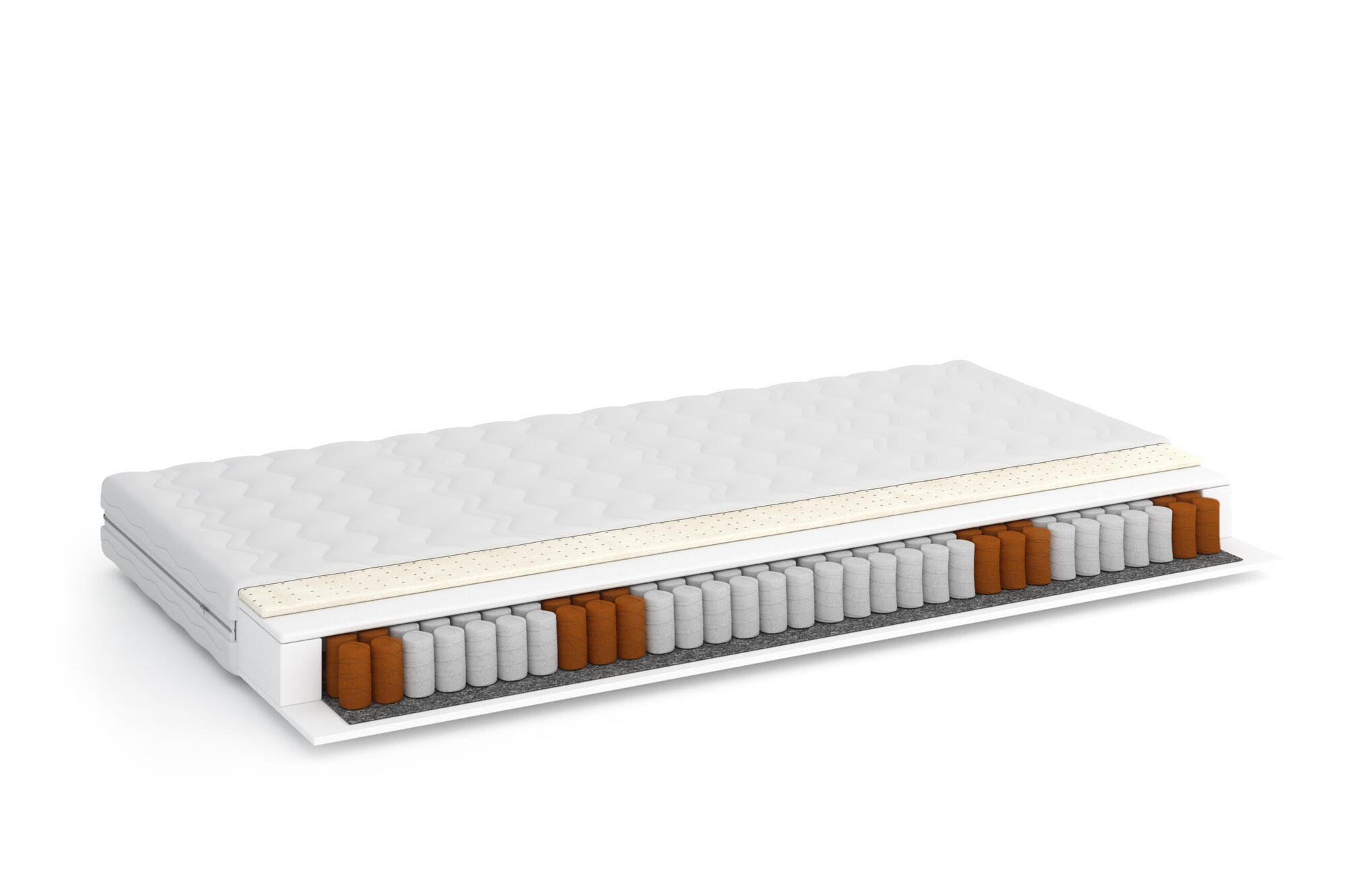 FEDERKERNMATRATZE VIVA Weiß 80x160x18 cm - Weiß, Textil - FURNLUX