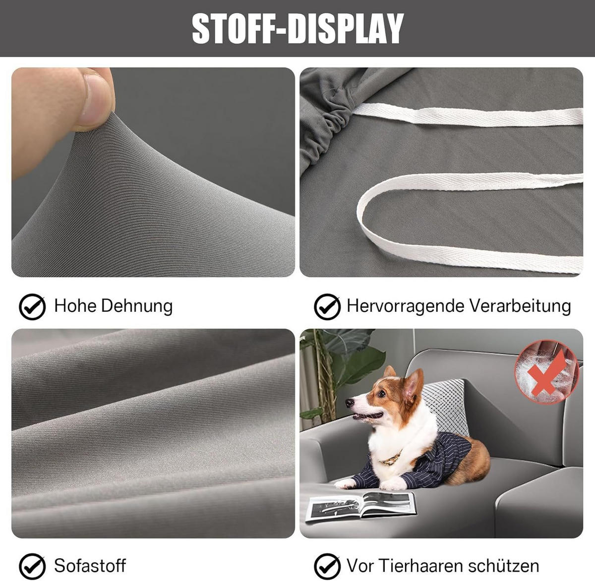 SOFAÜBERWURF 1/2/3/4 Sitzer, Universal (1 Stück) - Grau, Textil (90/110cm) - Kaket