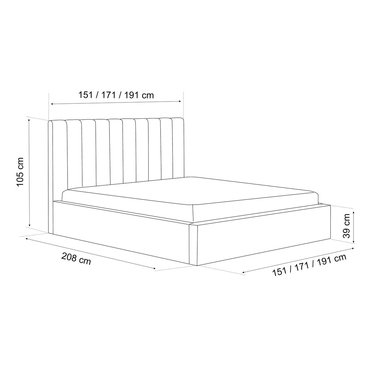 POLSTERBETT NOE 160/200 cm Bettkasten, Bordeaux - Bordeaux, Holzwerkstoff/Textil (160/200cm) - Idohome