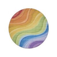 TEPPICH George waschbar ø 160 cm rund - Lila/Multicolor, Kunststoff (160/160cm) - benuta