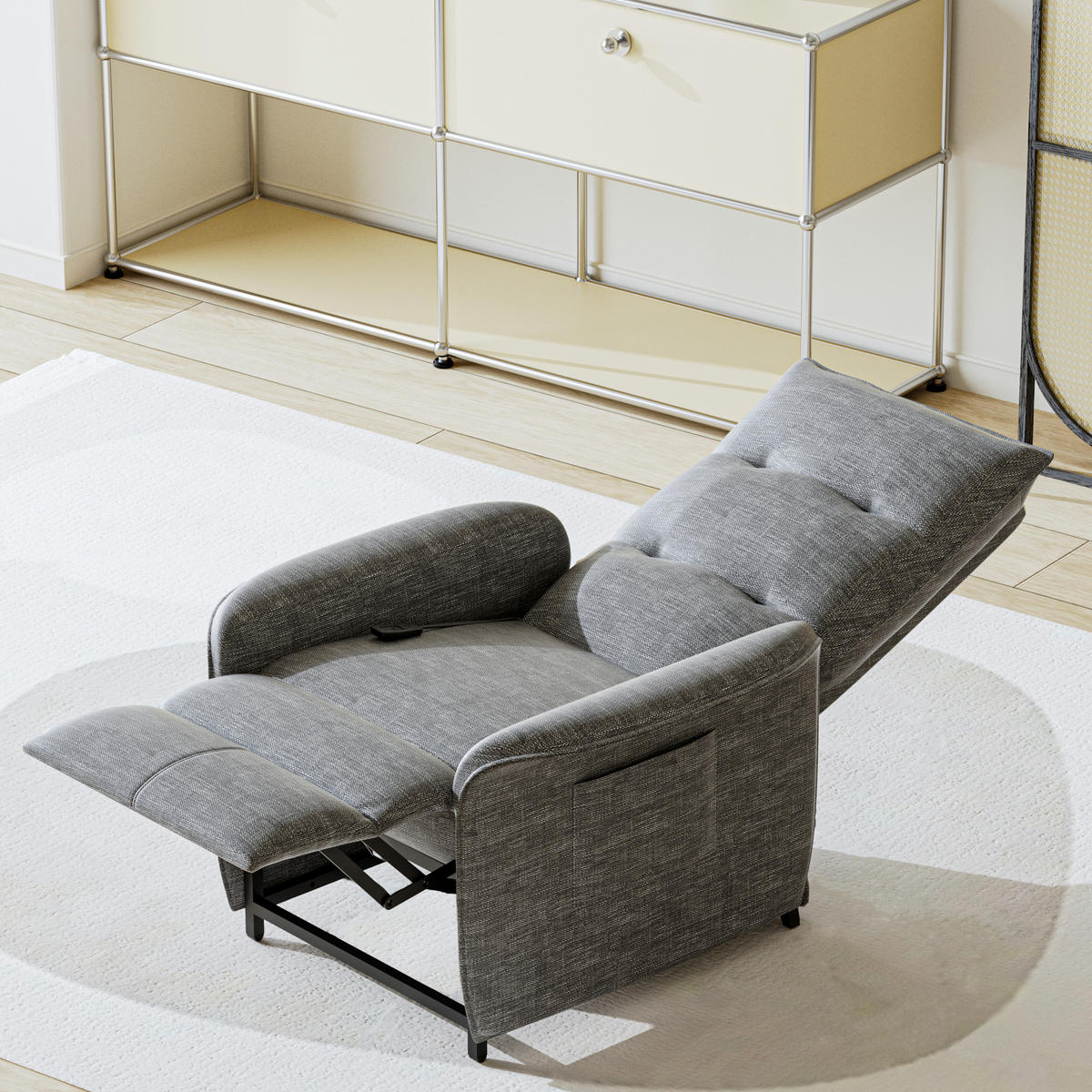 FERNSEHSESSEL Savukoski - Dunkelgrau, Textil (58/102/81cm) - [en.casa]