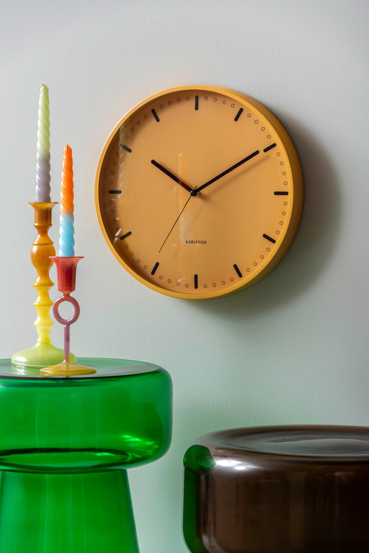 KERZENHALTER Grato Mecer Gelb 9/9/22.5 cm - Gelb, Glas (9/22.5/9cm) - Present Time