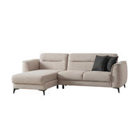 ECKSCHLAFSOFA Acapulco Short Relax - Langer Schenkel Rechts - Greige, Holzwerkstoff/Kunststoff (180/250cm)