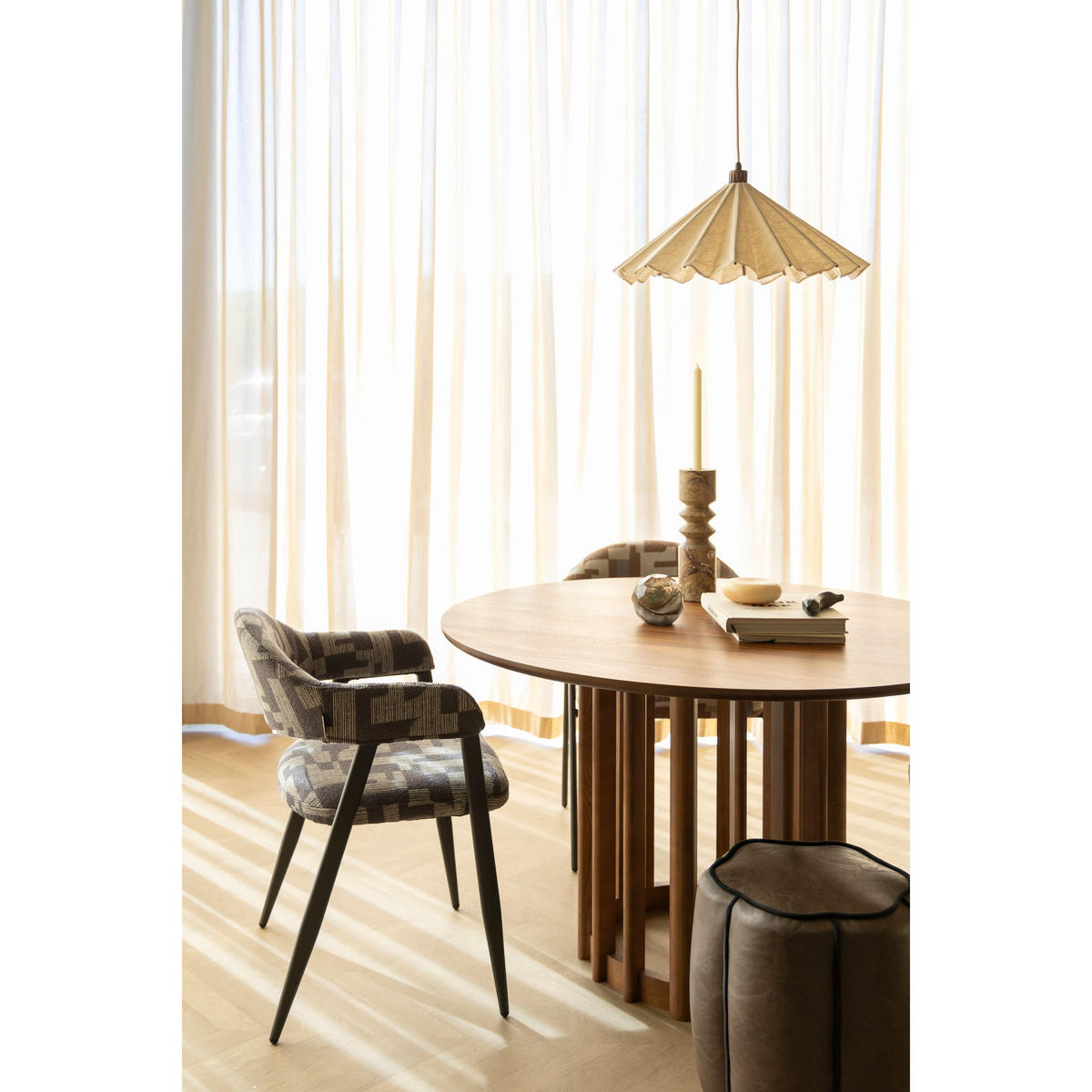ESSZIMMERSTÜHLE Miyo Dunkelbraun - 2 er Set - Dunkelblau, Metall (55/81/58cm) - Dutchbone