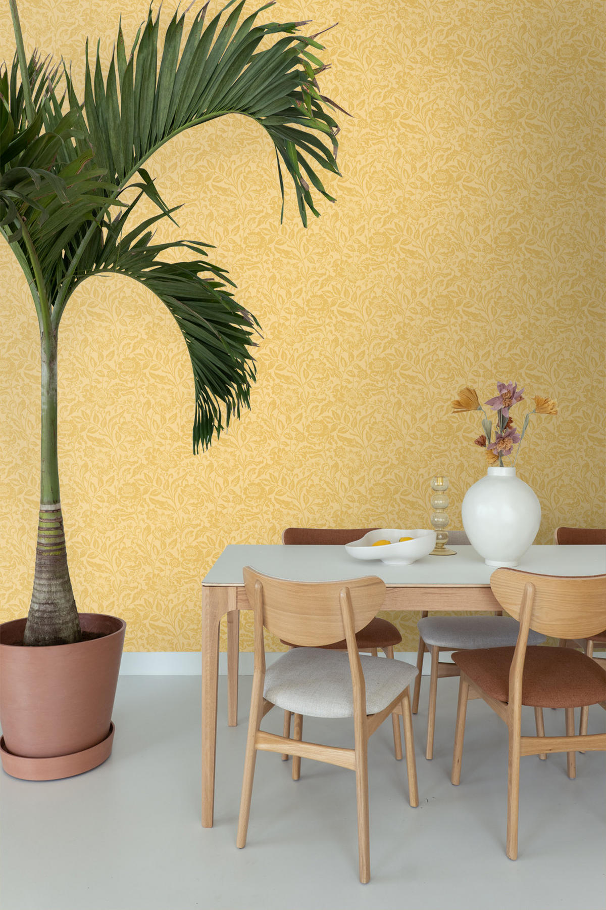 TAPETE Blumenmuster 50 x 900 cm - Gelb, Papier (50/900cm) - ESTAhome