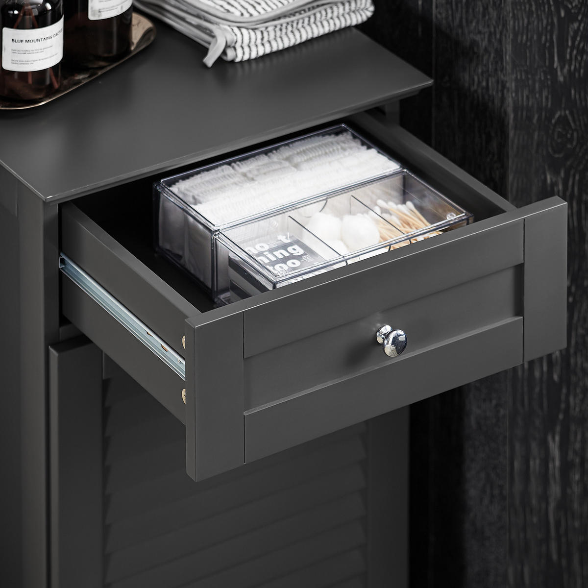 WÄSCHESCHRANK Grau - Grau, Holzwerkstoff (40/90/38cm) - SoBuy