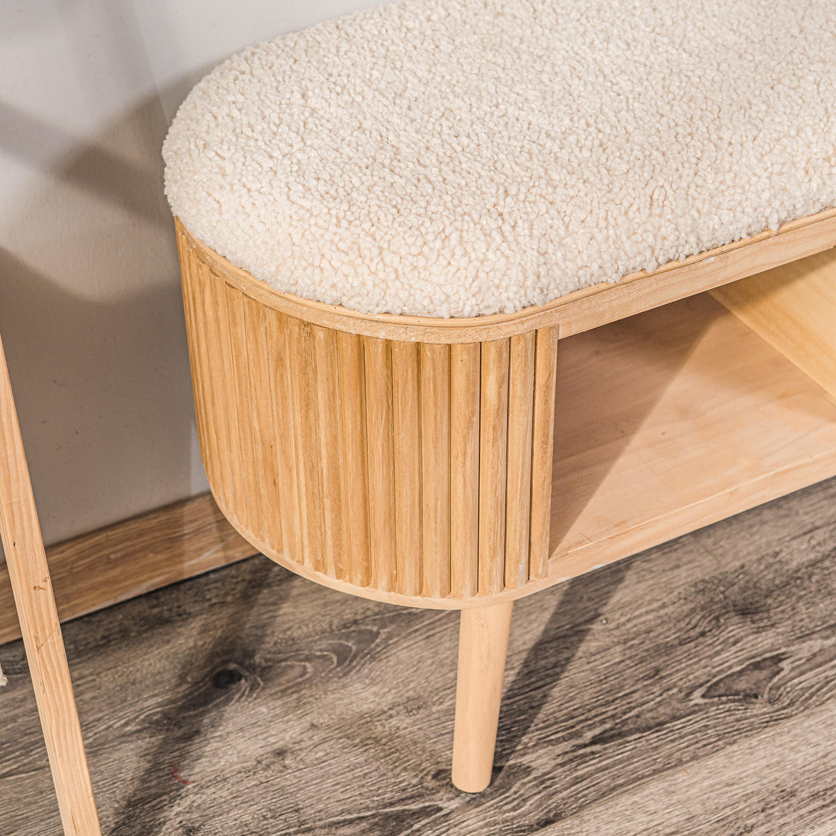 SITZBANK Wolle Weiß - Weiß, Textil (90/45.5/35cm) - Nordlys