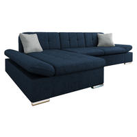 ECKSOFA Malwi Premium, Seite: Links - Hellgrau/Dunkelblau, Holz/Textil (278/161cm) - MIRJAN24