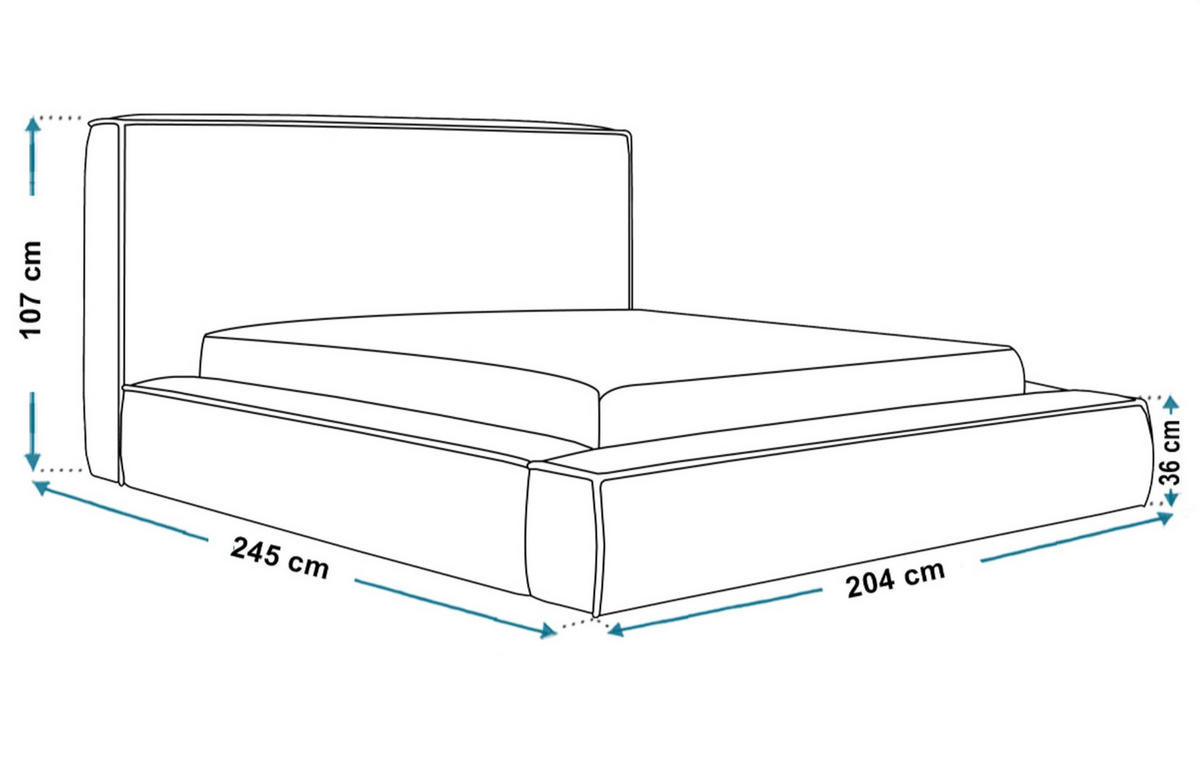 BETT 160x200 - Polsterbett mit Bettkasten und Holzrahmen - Modern Bett - Eleganter Amor-Velvet-Stoff - Kollektion Luna Maxi - Schwarz - Schwarz, Holz/Textil (160/200cm) - Alpi-Möbel
