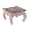 OPIUMTISCH MAHA 50 Mahagoni Massivholz 05 weiß-natur - Multicolor, Holz (50/50/35cm) - DESIGN DELIGHTS