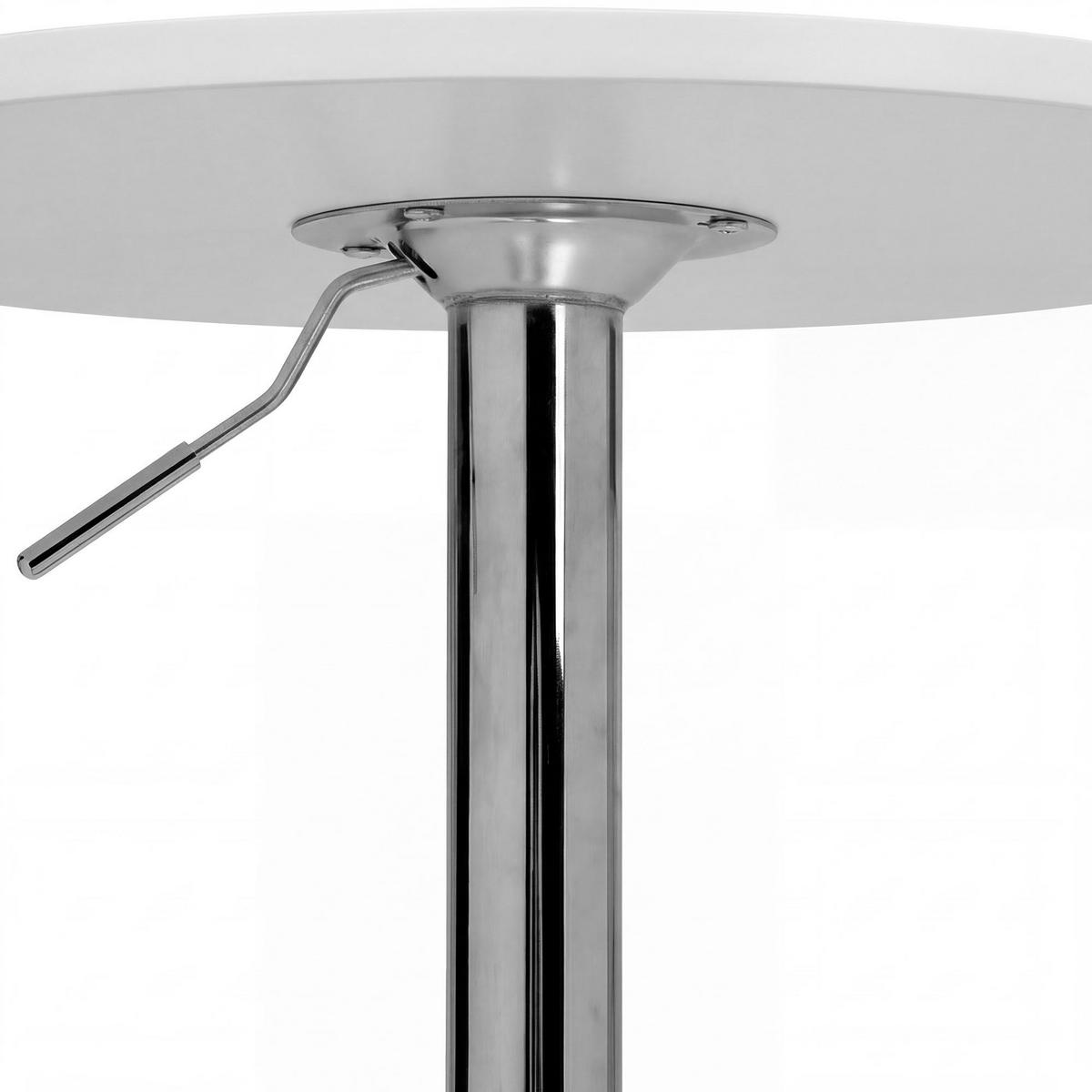 STEHTISCH rund 60 cm Holz Weiß - Chromfarben/Weiß, Holz/Metall (60/60/85cm) - CLP