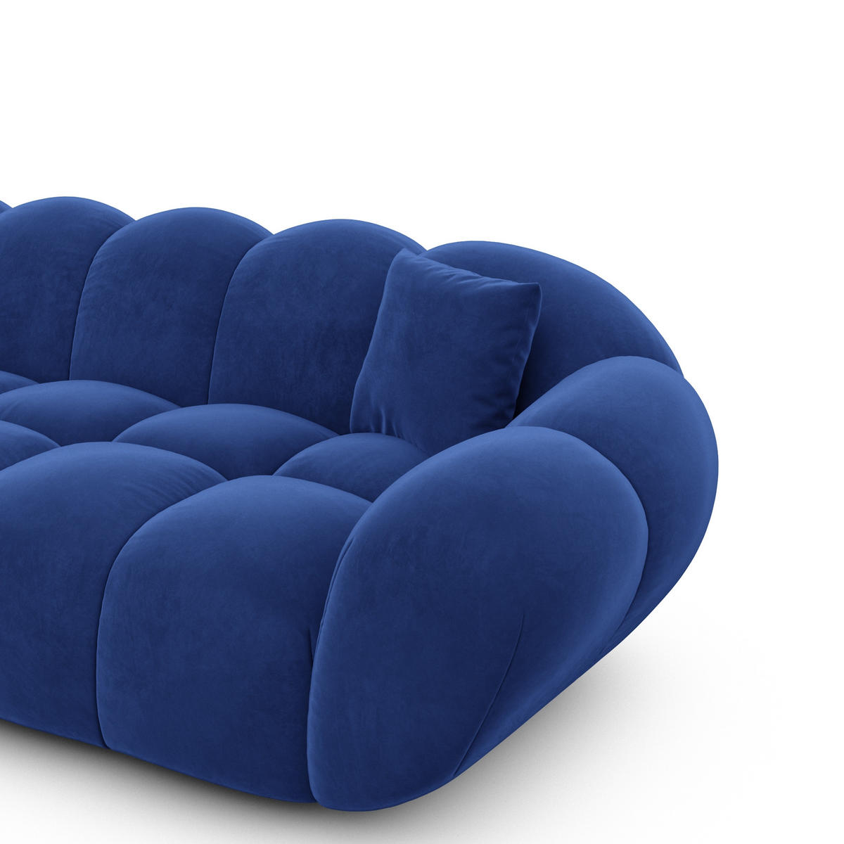 WOHNLANDSCHAFT Liva Königsblau Samtstoff U-Form XL Links - Blau, Textil (323/70/193cm) - VAROYAL