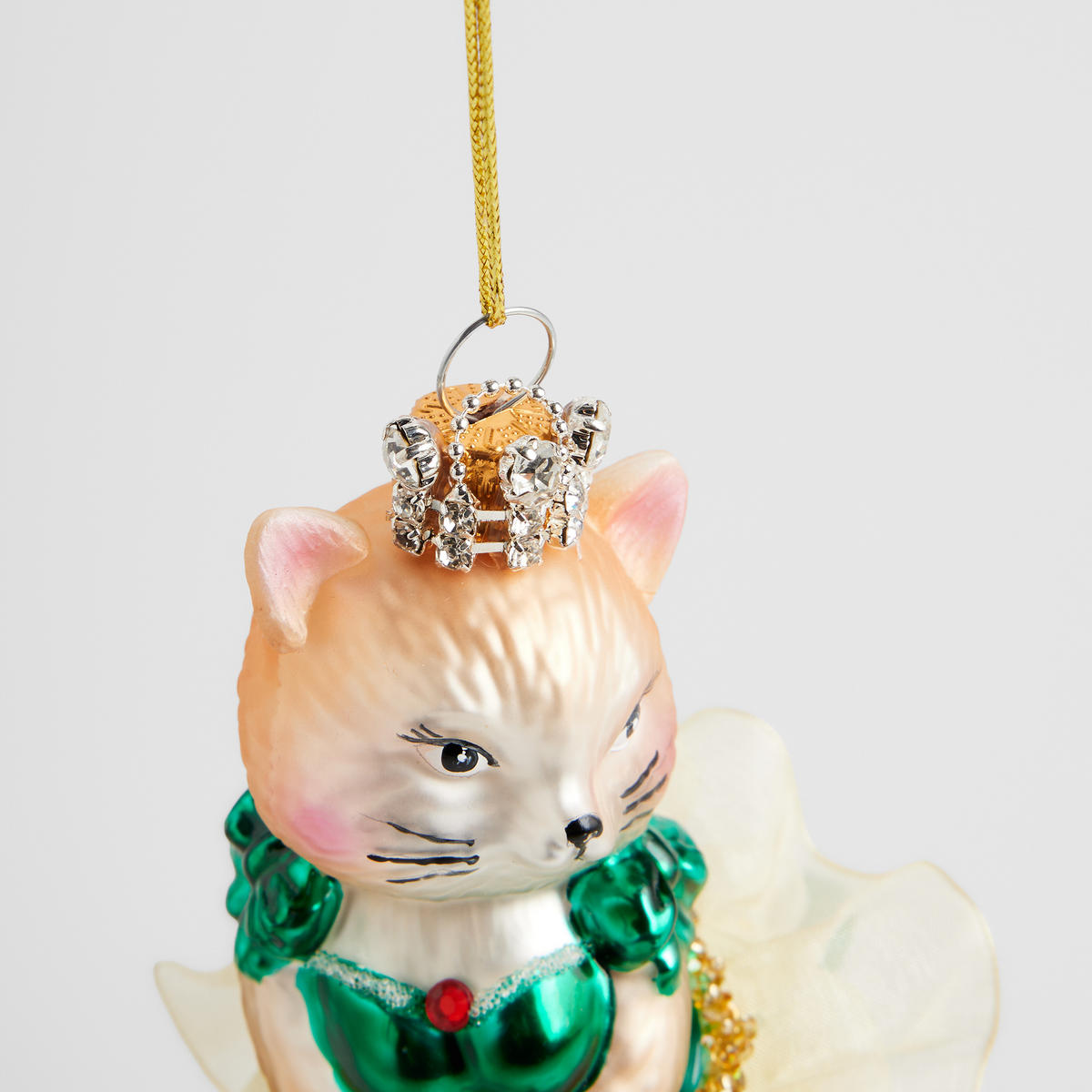 WEIHNACHTSKUGEL Glas MARTINKOS, Katze 7x14 cm, Gold, Christbaumkugeln, Weihnachtsdeko Xmas, Christmas Deko - Goldfarben, Glas (7/6/14cm) - home&you