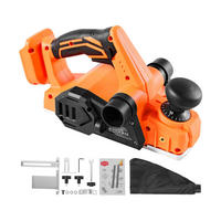 HOBEL Akku-Hobel 82mm 15000U/min Bürstenloser-Motor 18V-Kompatibel Einstellbar - Orange, Metall (10/10/10cm) - Raelunyi