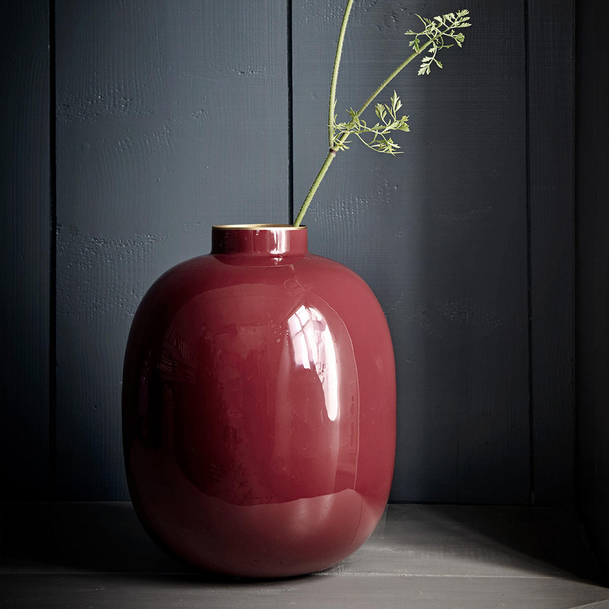 VASE Metal dunkelrot 32 cm - Rot, Metall (31cm) - Pip Studio