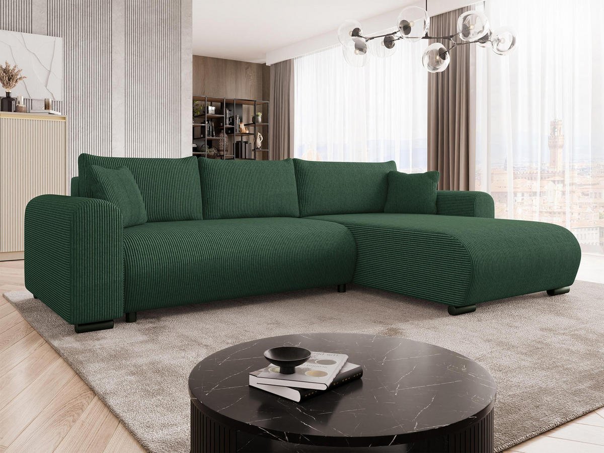 COLTAR Merkos Reiat - verde închis/negru, material textil/lemn (285/188cm) - MIRJAN24